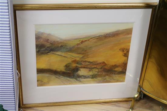 Ken Hildrew (1934-), 5 watercolours and a charcoal sketch, views of Exmoor